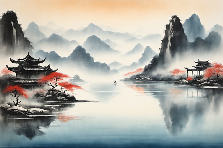 水墨高清国画装饰画