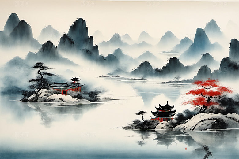 水墨唯美写意装饰画