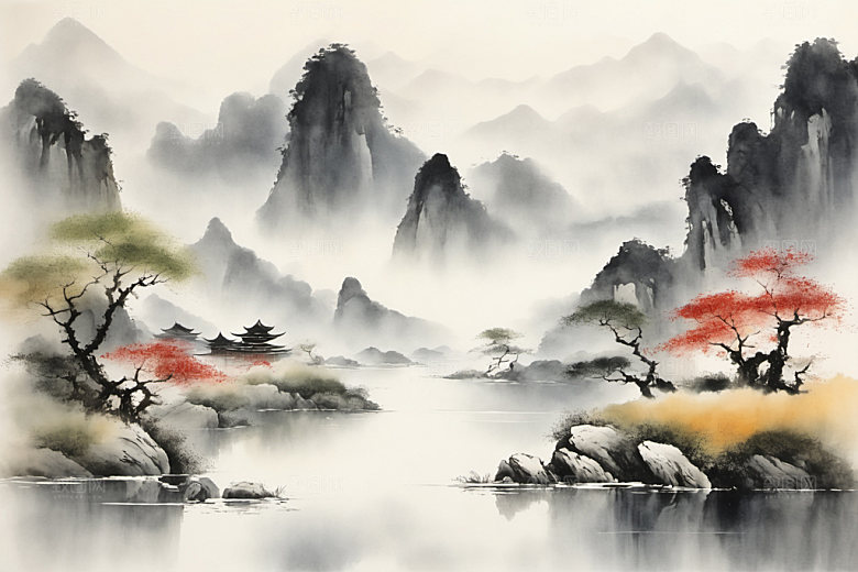 水墨细腻意境装饰画