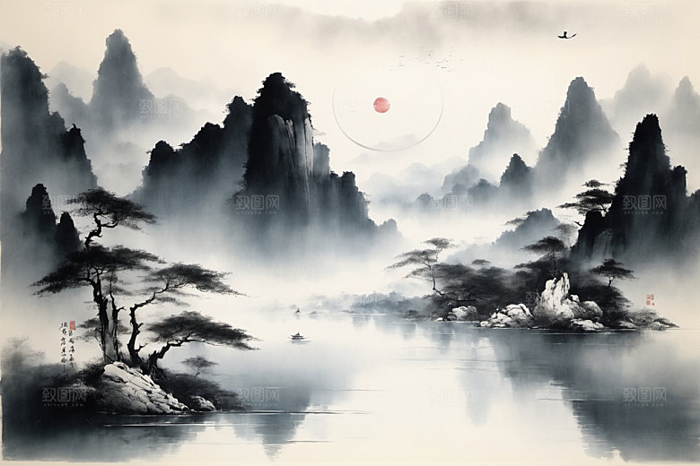 水墨中国风意境装饰画