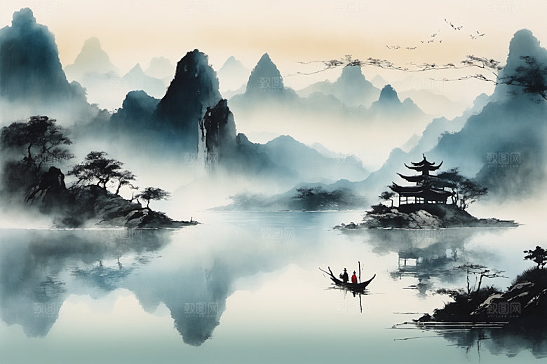 水墨国画意境装饰画