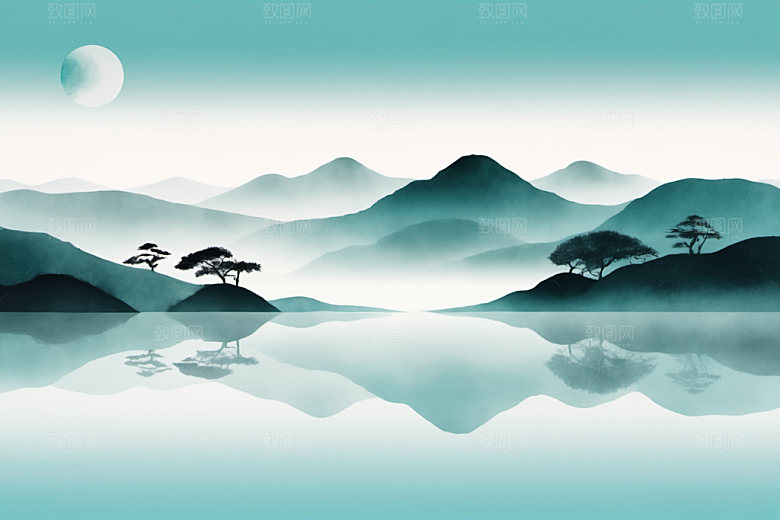 水墨中国风细腻装饰画