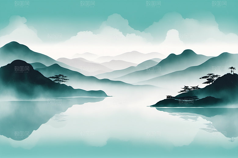 水墨细腻高清装饰画