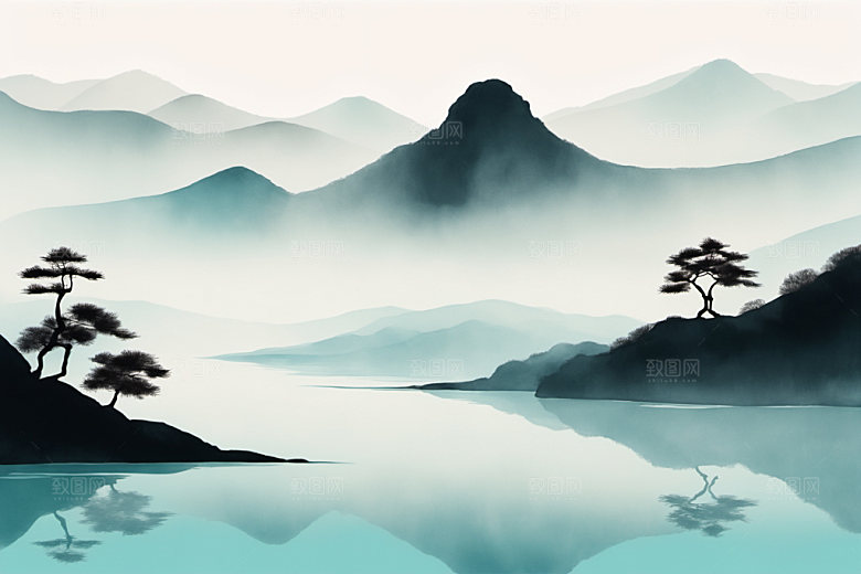 水墨细腻写意装饰画