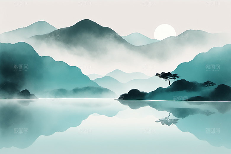 水墨细腻国画装饰画