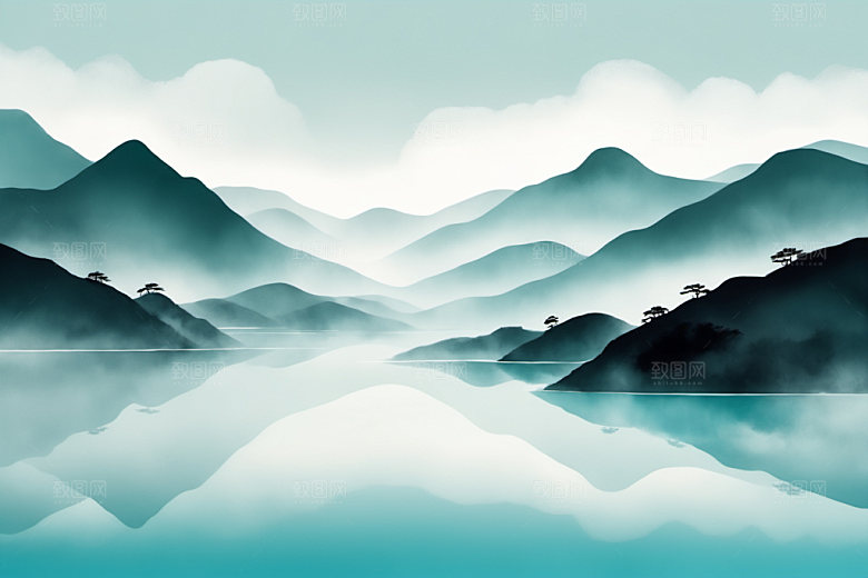 水墨细腻国画装饰画