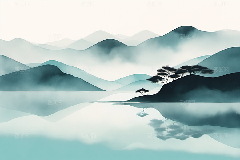 水墨唯美中国风装饰画
