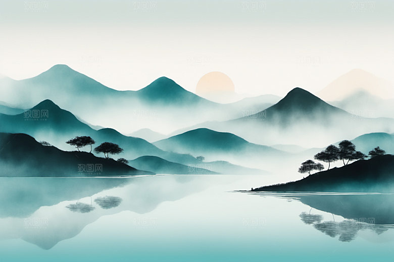 水墨唯美意境装饰画