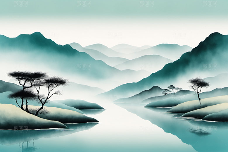 水墨意境细腻装饰画