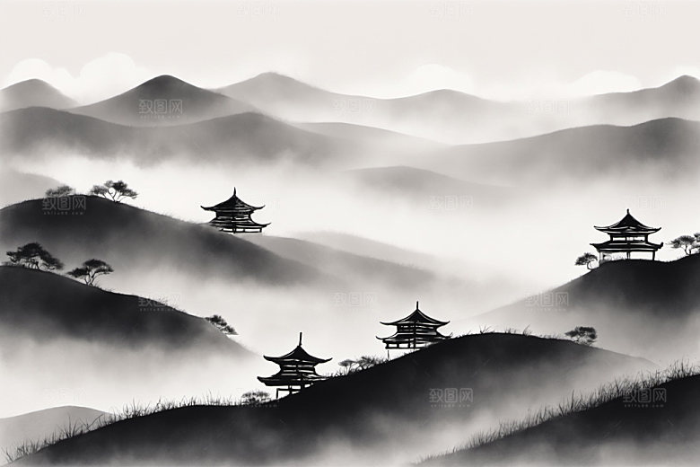 水墨唯美意境装饰画