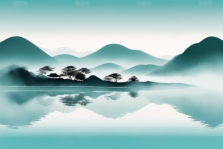 水墨细腻国画装饰画