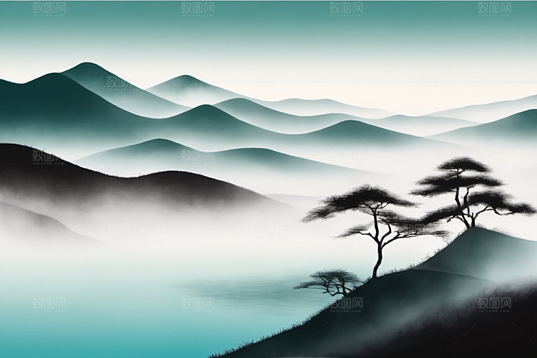 水墨高清唯美装饰画