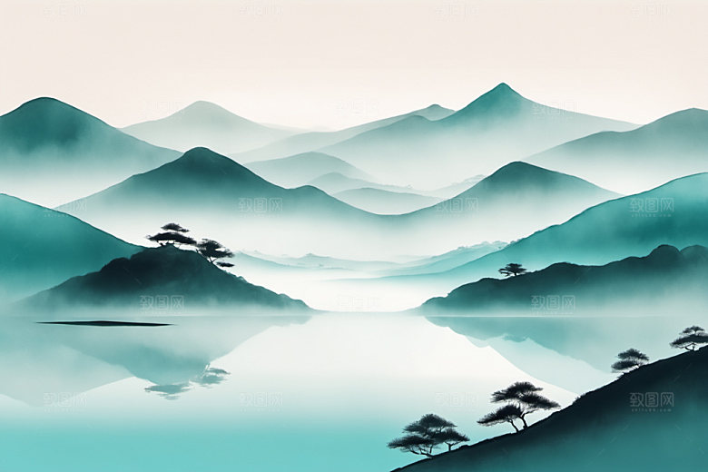 水墨唯美写意装饰画