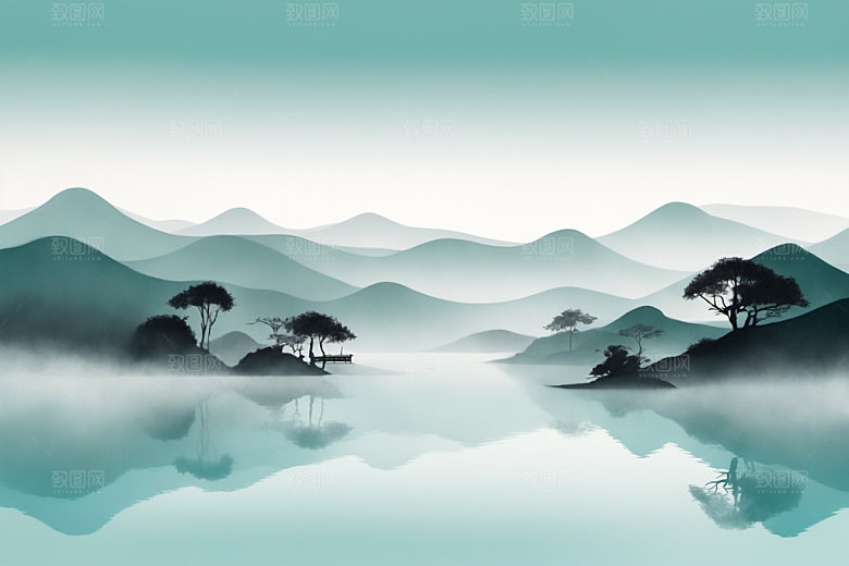水墨高清国画装饰画