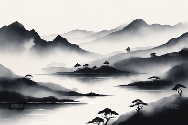 水墨唯美写意装饰画