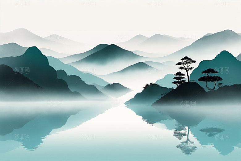 水墨细腻意境装饰画