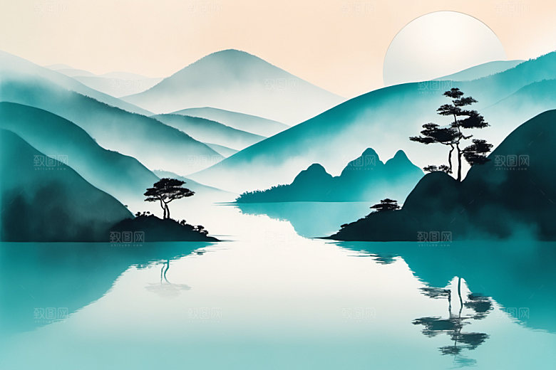 水墨国画意境装饰画