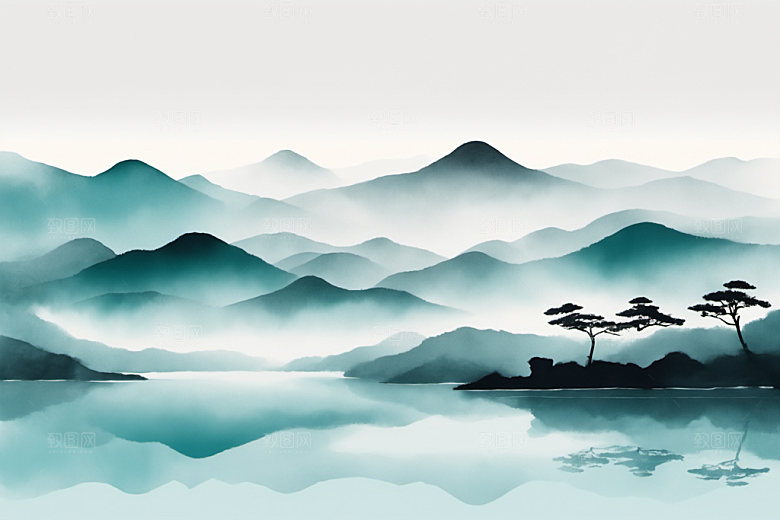 水墨高清山水装饰画