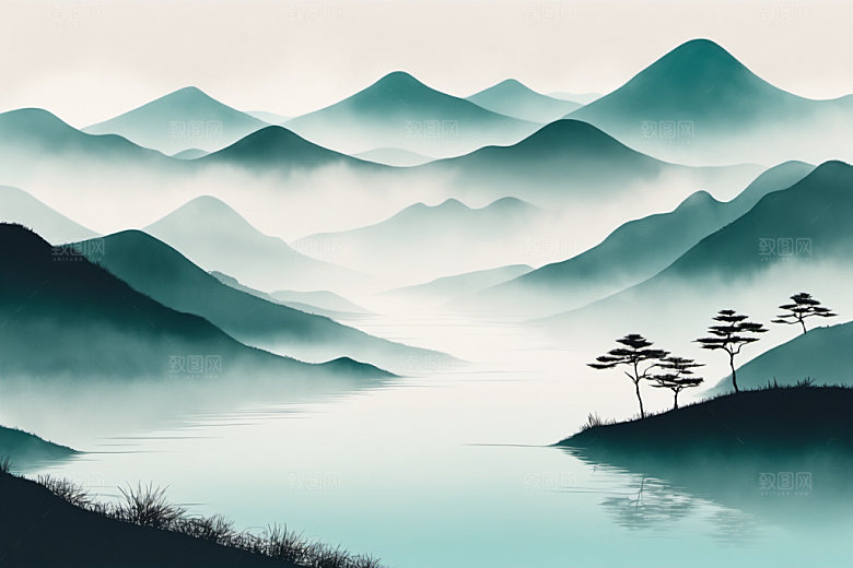 水墨高清意境装饰画