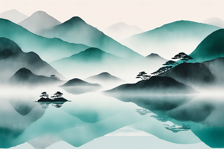 水墨唯美写意装饰画