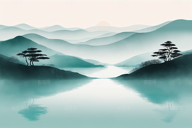 水墨唯美写意装饰画