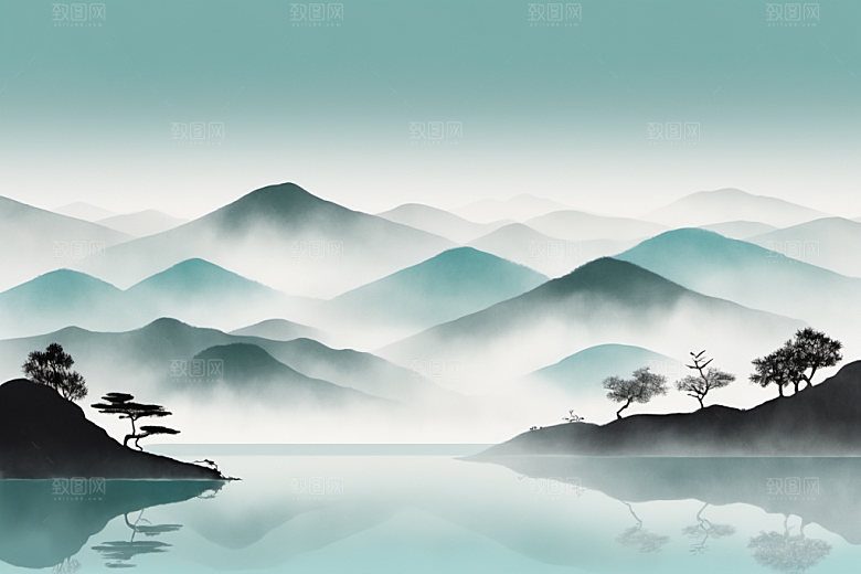水墨写意细腻装饰画