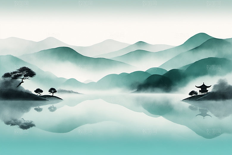水墨细腻国画装饰画