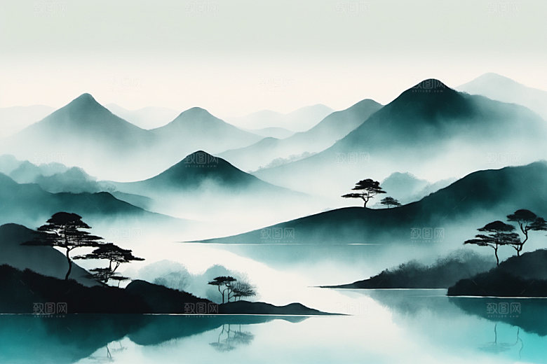 水墨唯美意境装饰画