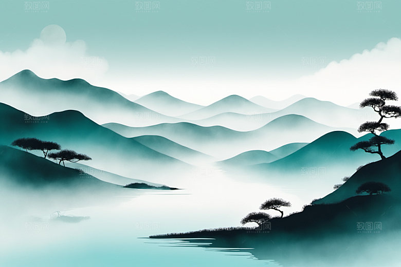 水墨国画意境装饰画