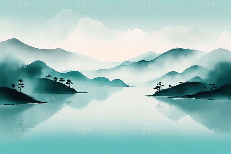 水墨唯美意境装饰画