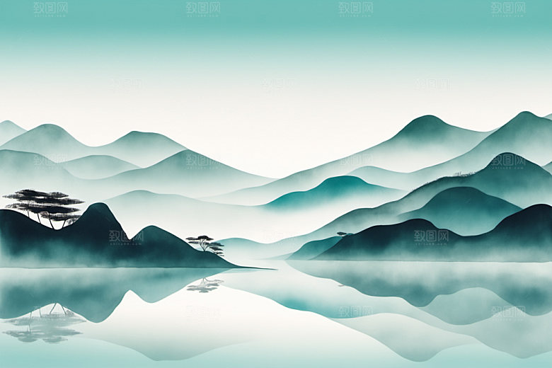 水墨高清细腻装饰画