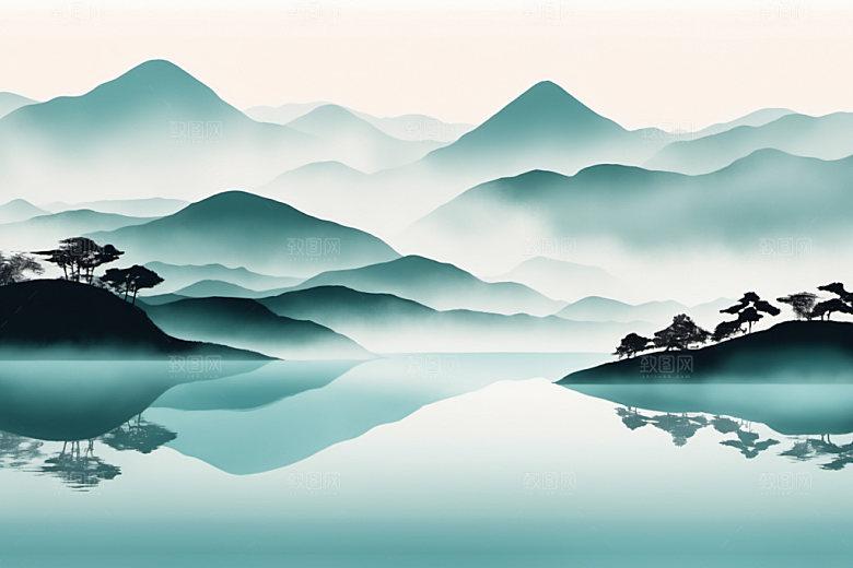 水墨细腻中国风装饰画