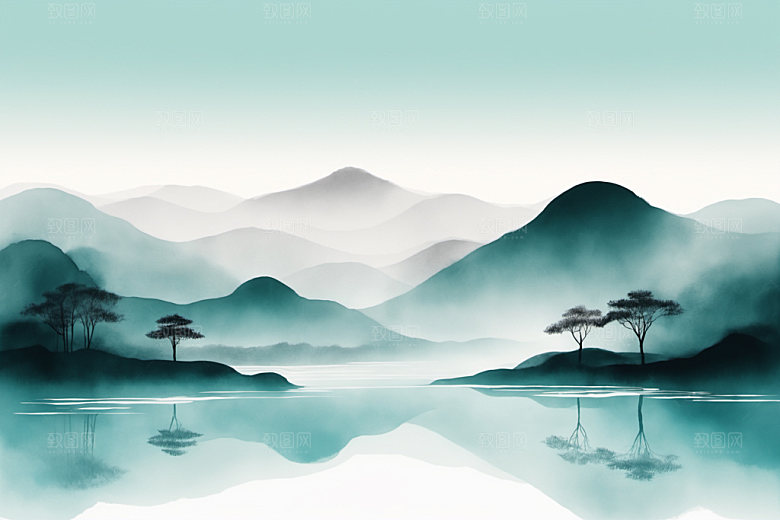 水墨山水高清装饰画