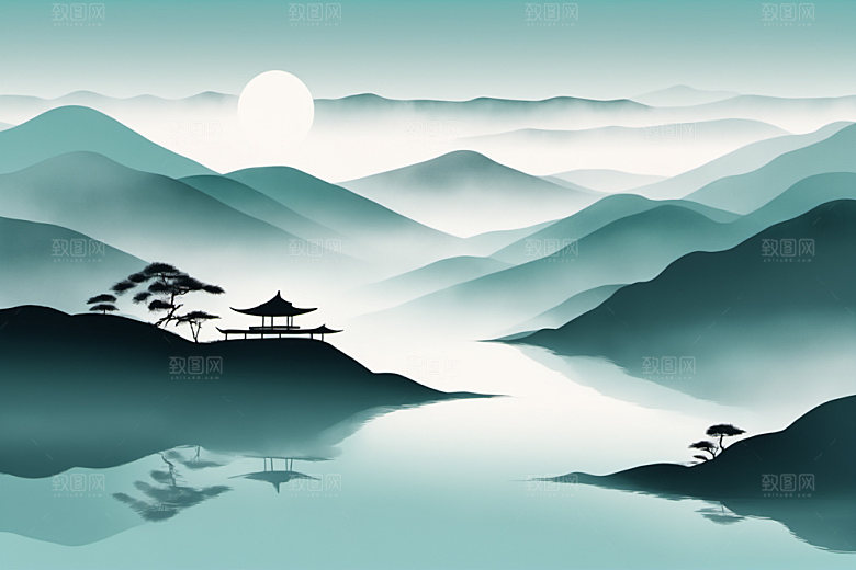 水墨唯美中国风装饰画