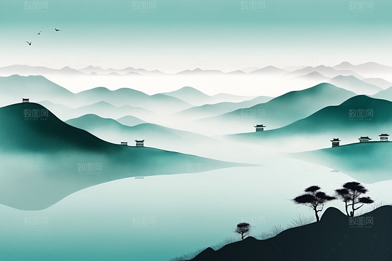 水墨高清意境装饰画