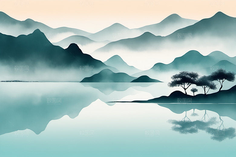 水墨山水高清装饰画