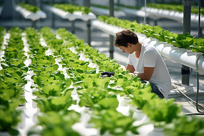 水培种植农业生产自动化摄影图