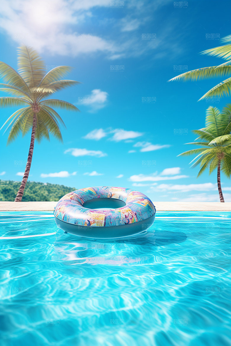水上乐园夏天消暑素材