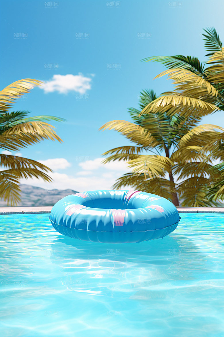 水上乐园夏天游泳池素材