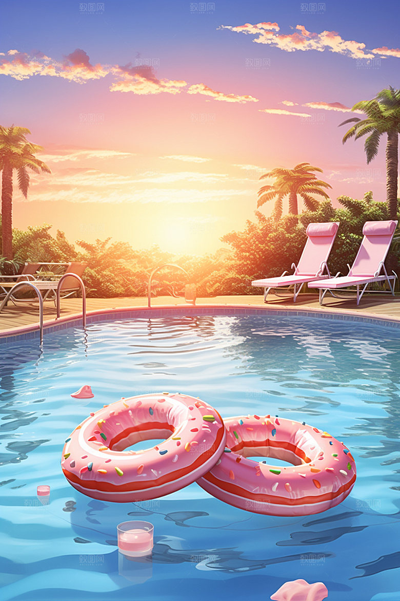 水上乐园夏天夏日素材