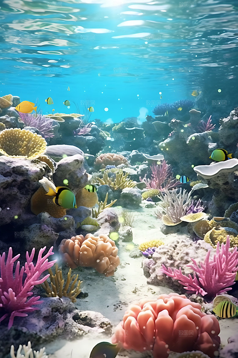 海底世界海洋生物海底风光摄影图