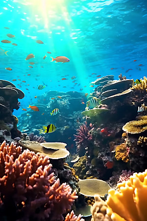 海底世界海洋生物海底风光摄影图