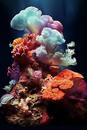 海底世界珊瑚礁群自然摄影图