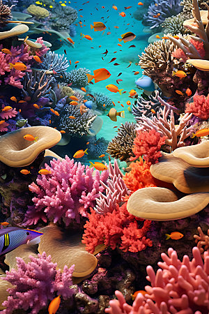 海底世界环保珊瑚礁群摄影图