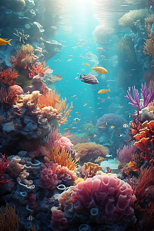 海底世界海底风光海洋生物摄影图
