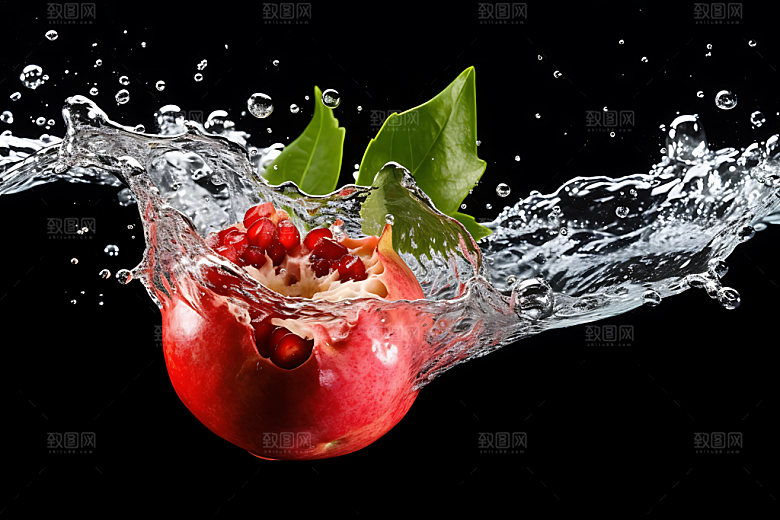 水中水果高清清透摄影图