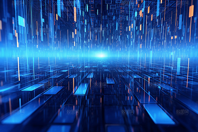 蓝色科技动感高清背景图