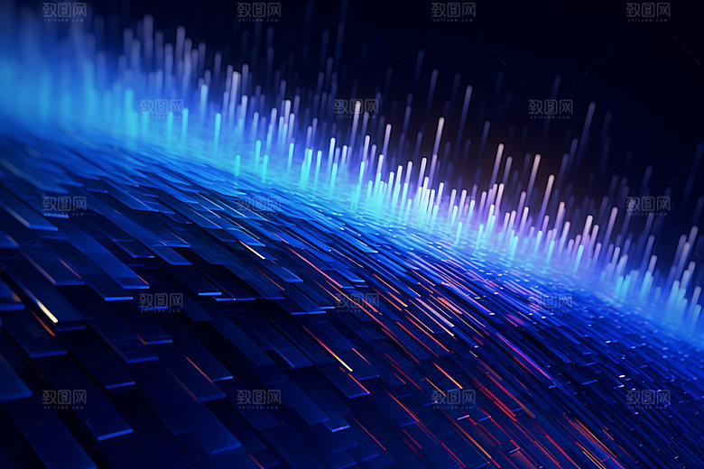 蓝色科技未来光效背景图
