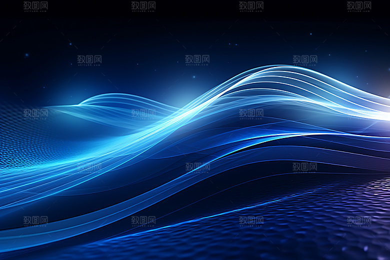 蓝色科技光效数据流背景图