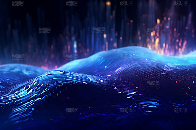 蓝色科技光效光感背景图